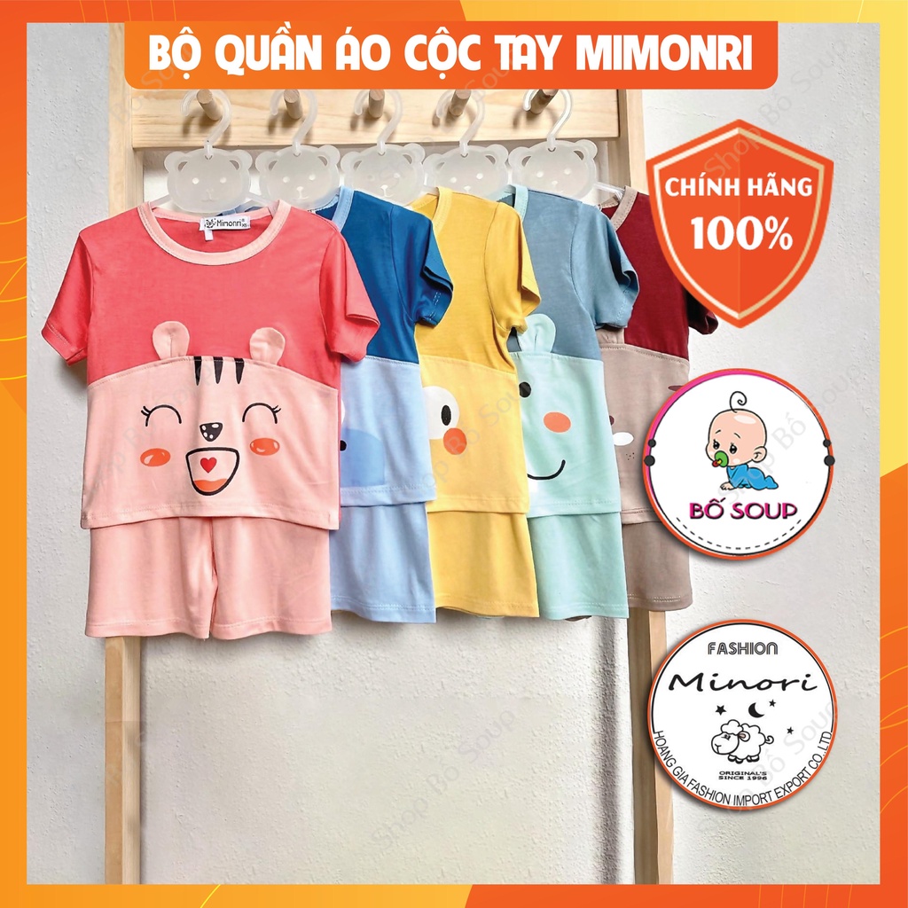 Bộ cộc tay thun lạnh phối màu in hình mimonri