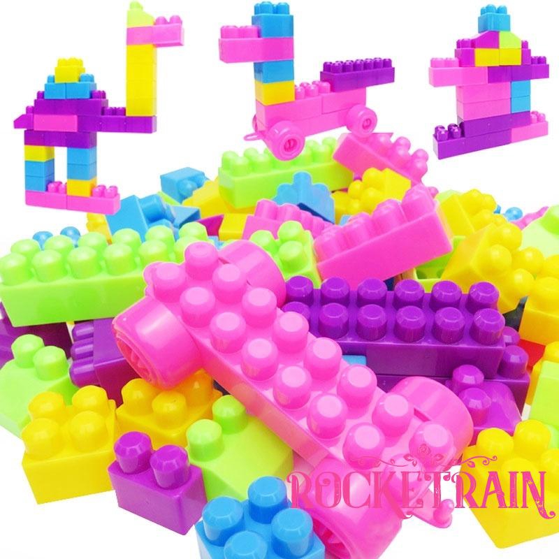 Bộ đồ chơi gạch gồm 46 khối xây dựng nhựa dùng làm đồ chơi giáo dục cho trẻ