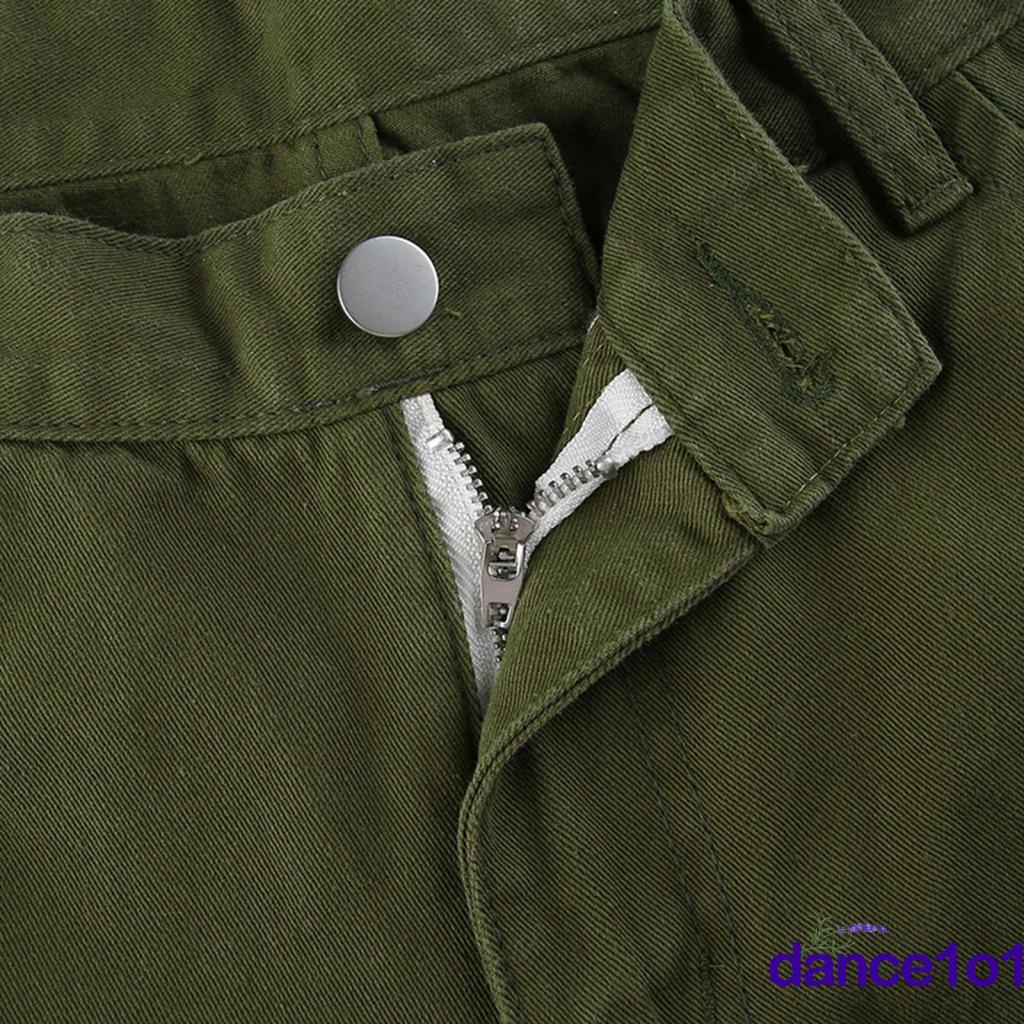 Quần dài lưng cao vừa phải có túi in họa tiết thời trang cho nữ