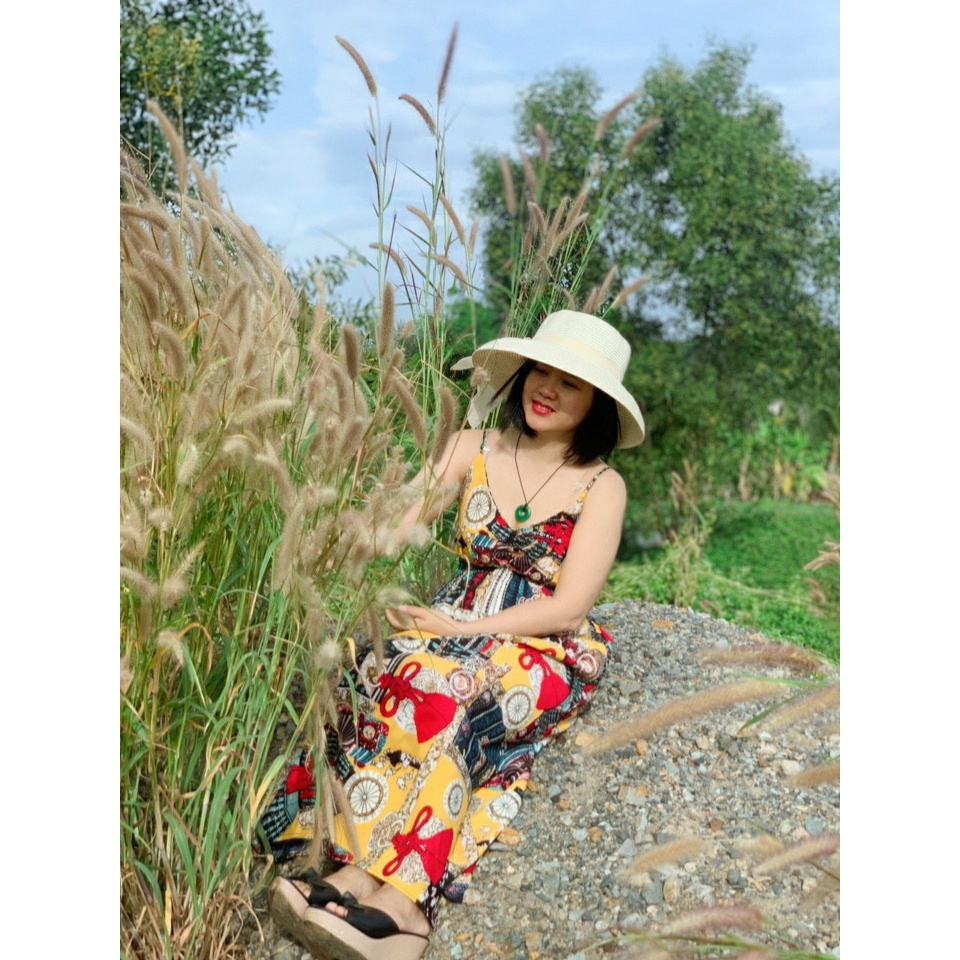 Đầm lụa 2 dây Hawai