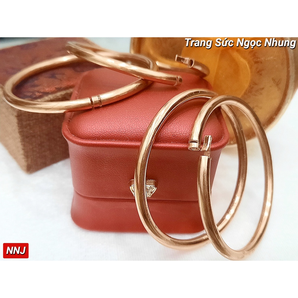 Vòng tay tròn trơn có khóa đồng đỏ-M45115