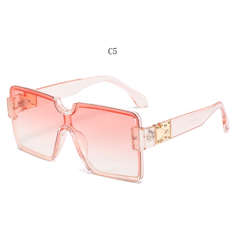 Kính Mát Hình Bầu Dục Gọng Lớn Màu Gradient Thời Trang Chống Tia UV Cho Nữ