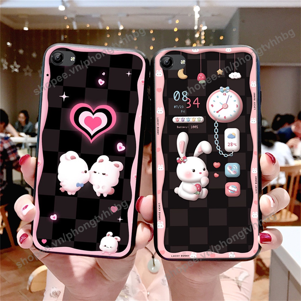 Ốp lưng Vivo V5 / V5 Plus / Y67 / Y66 gấu,thỏ trắng , đồng hồ dễ thương cute cực đẹp