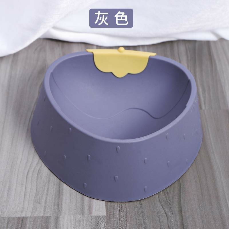 Bát ăn đơn nhựa tròn quả dâu cho chó mèo, đường kính 20cm