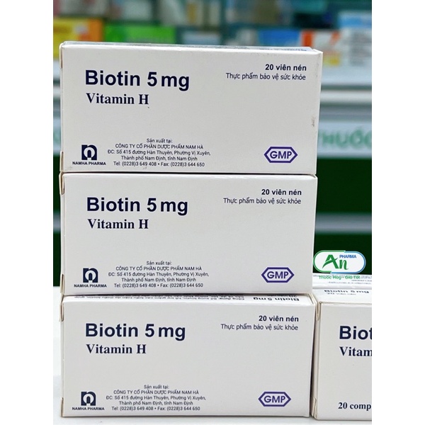 VITAMIN H Biotin 5mg Hộp 20 Viên