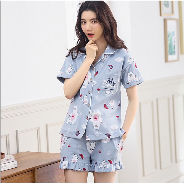 [ẢNH THẬT] BỘ QUẦN ĐÙI NỮ (BỘ PIJAMA NỮ) style Hàn Quốc-COTTON 100%-Shop Thủy Bông