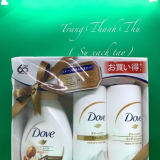 Set dầu gội + dầu xả + sữa tắm DOVE ( Nhật Bản)
