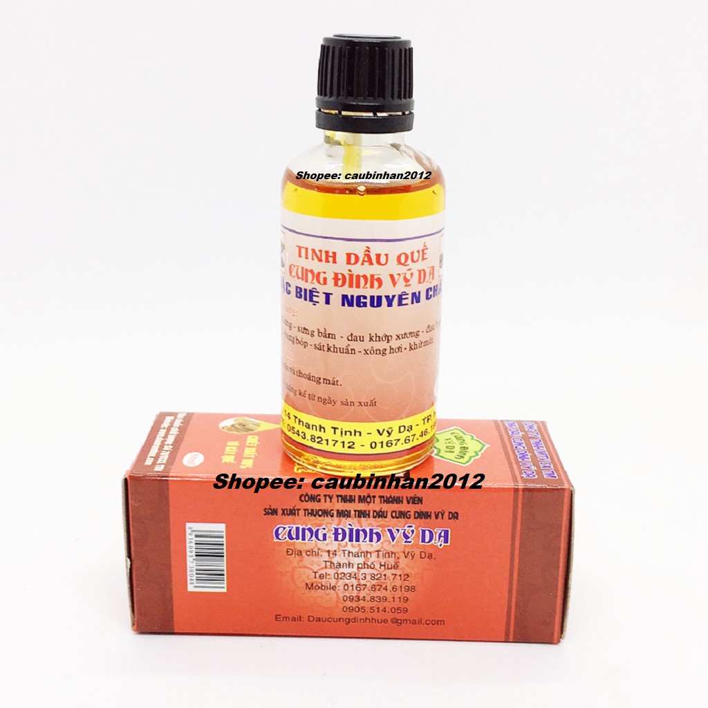 Tinh Dầu Quế Chai 50ml Cung Đình Vỹ Dạ Huế Nguyên Chất 100%