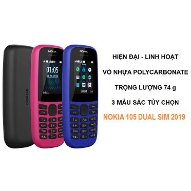 ĐIỆN THOẠI NOKIA 105 DUAL SIM 2019 2 SIM - CHÍNH HÃNG BẢO HÀNH 12 THÁNG