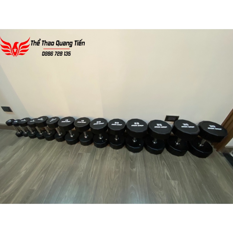 Tạ tay bọc cao su Iron Grip 20 kg (giá 1 chiếc)