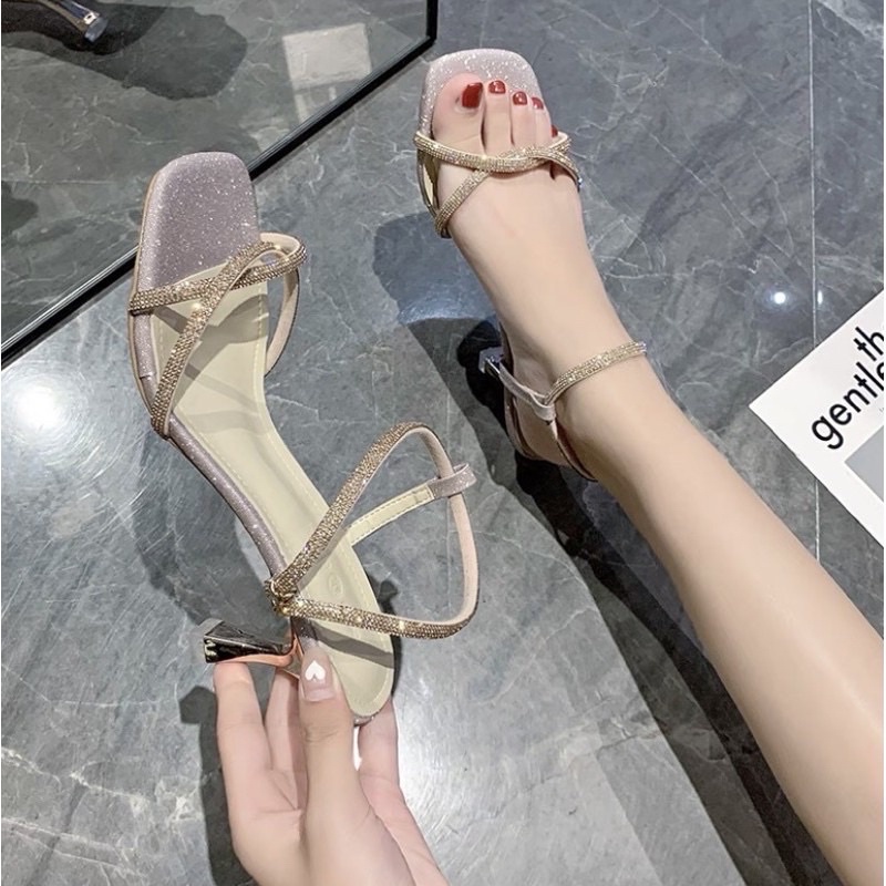 Dép nữ 💖FREESHIP💖Sandal nhũ đính đá cao cấp