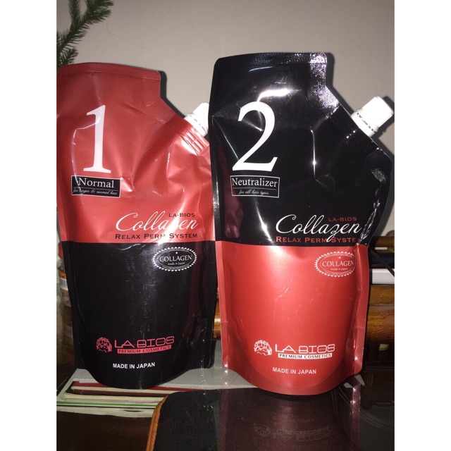 Thuốc duỗi tóc cao cấp Collagen LaBios Nhật Bản siêu bóng mượt 400mlx2
