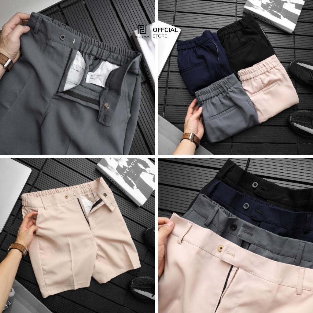 Quần short âu nam cao cấp PUNDO màu basic thiết kế đơn giãn dễ phối QSPD030