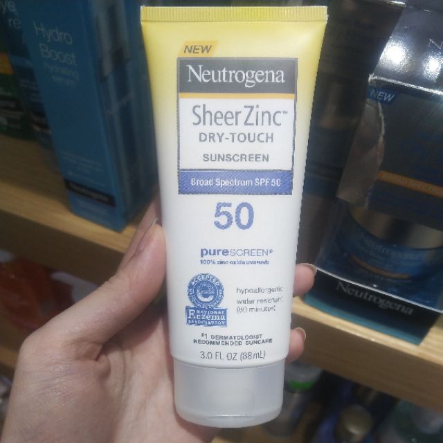 Kem Chống Nắng Neutrogena Sheer Zinc Dry-Touch Sunscreen Broad Spectrum SPF 50 (88mL)