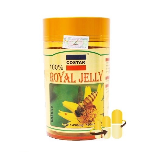 Sữa Ong Chúa Costar Royal Jelly Soft Gel Capsules 1450mg (100 viên) Dưỡng Da Chống Lão Hóa