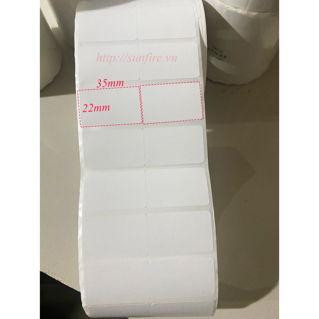 Giấy in mã vạch 2 tem 35x22, decal 2 tem mã vạch 35x22, giấy in tem nhãn 35x22, decal nhiệt 35x22 cu