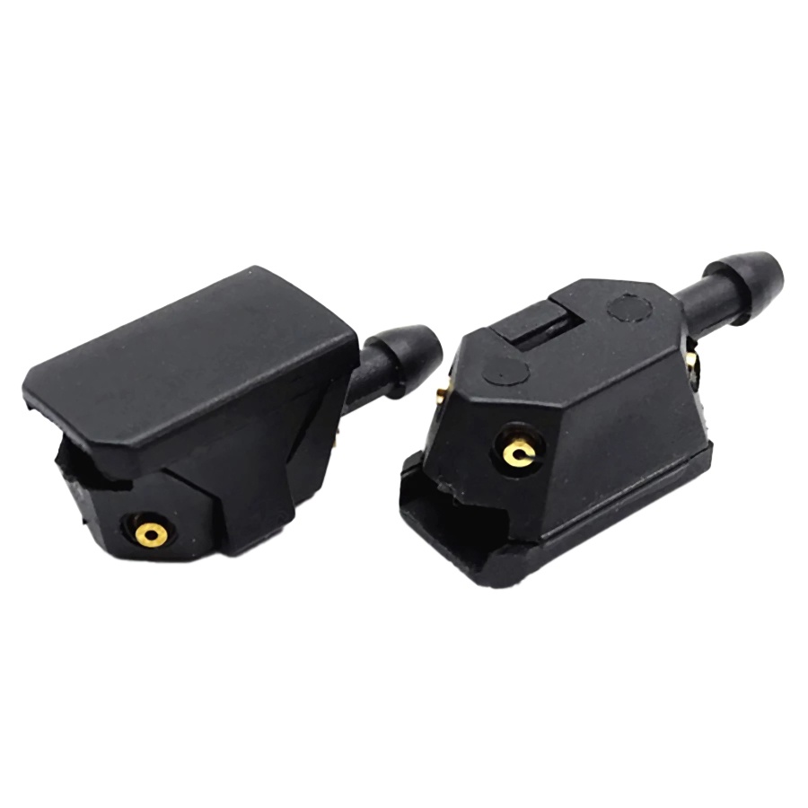 2 Vòi Phun Nước Rửa Kính Chắn Gió Xe Hơi Màu Đen