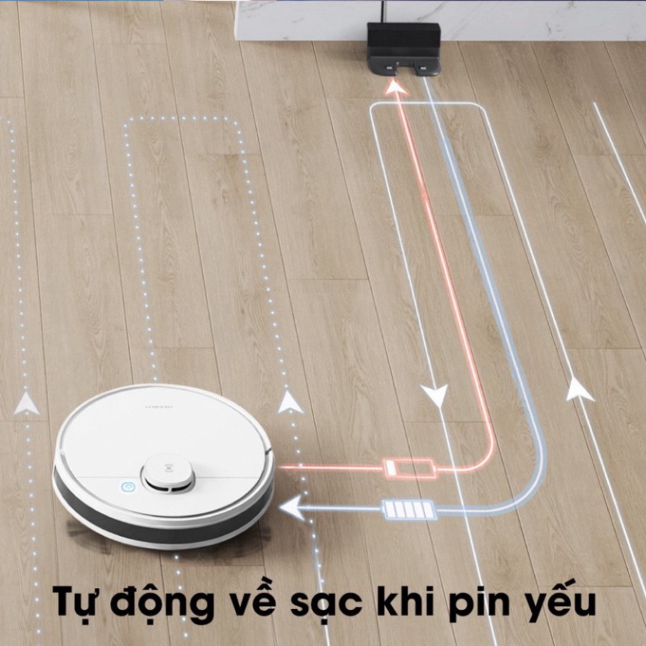 Robot Hút Bụi Thông Minh ECOVACS DEEBOT N8 - Khử Khuẩn An Toàn - Hàng Chính Hãng, Nguyên Seal [ App sử dụng tiếng việt ]