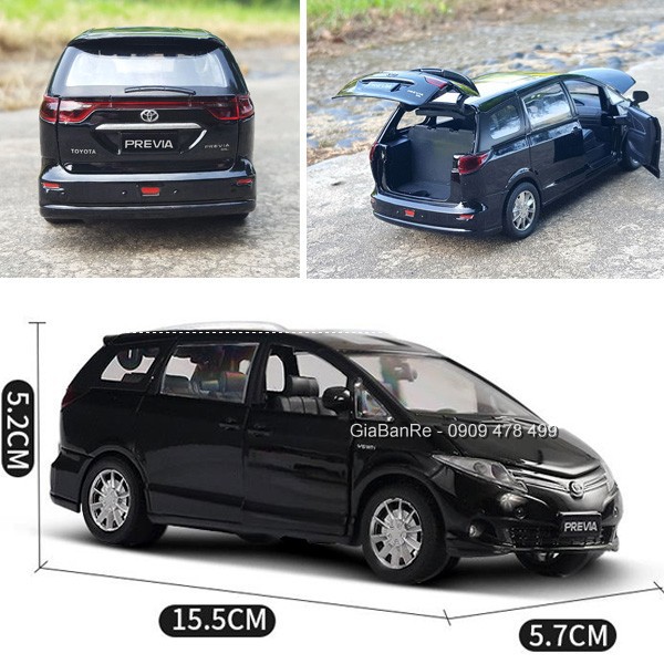 Xe Mô Hình Kim Loại Toyota Previa Tỉ Lệ 1:32 - Đen - 9867.2