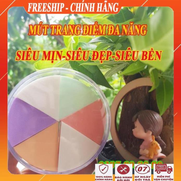 [FreeShip - SALE KHÔ MÁU] Sét 6 miếng mút trang điểm đa năng sidumi/Mút tán kem nền, kem lót siêu mịn, siêu đẹp