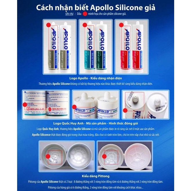 Keo silicon APOLLO - Keo kính - Keo bê tông