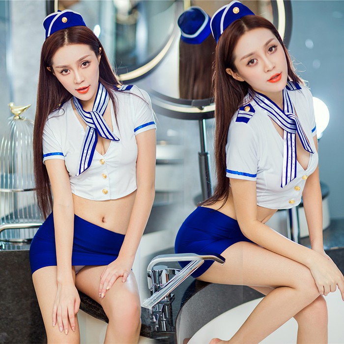 (7540) ĐẦM NGỦ ĐỒNG PHỤC TIẾP VIÊN SEXY FULL PHỤ KIỆN | BigBuy360 - bigbuy360.vn