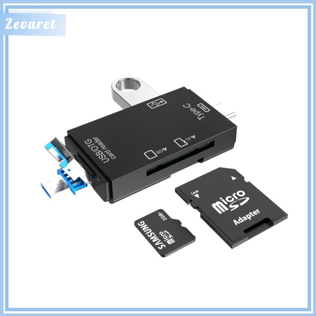 Đầu Đọc Thẻ Nhớ Zevaret Tf Sd Usb 2.0 Type C Đa Chức Năng