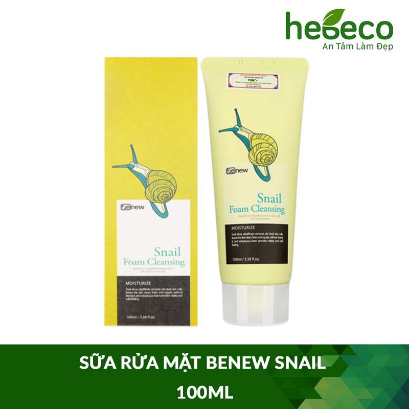 Sữa rửa mặt làm trắng và giảm vết thâm nám chiết xuất từ dịch ốc sên BENEW Snail 100ml - Hàn Quốc Chính Hãng