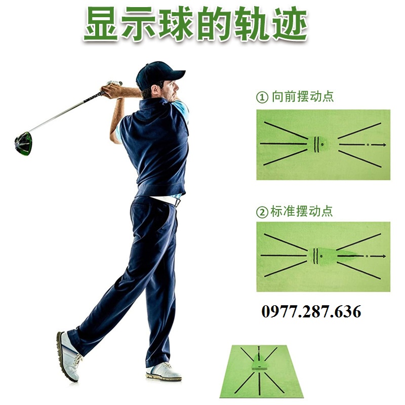 Thảm tập Swing golf Batting Mat tại nhà ngoài trời di động mini có vạch định hướng phát bóng TT008