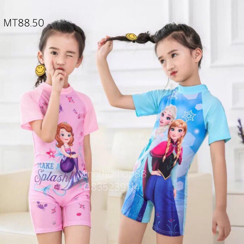 Bộ bơi, đồ bơi elsa, sophia liền thân cho bé  - MT88.50