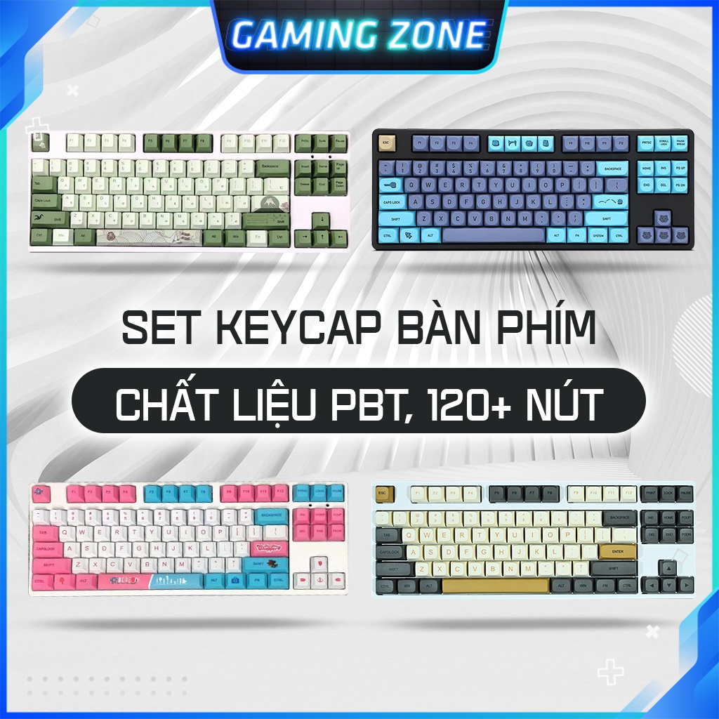 Keycap bàn phím cơ Shimmer/Blue Cat/Daruma Nhật Bản/Chopper nhựa PBT 120+ phím siêu đẹp