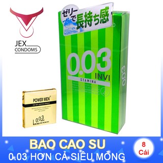 Bao cao su Jex INVI 0.03 Hộp 8 Stamina chiếc bcs