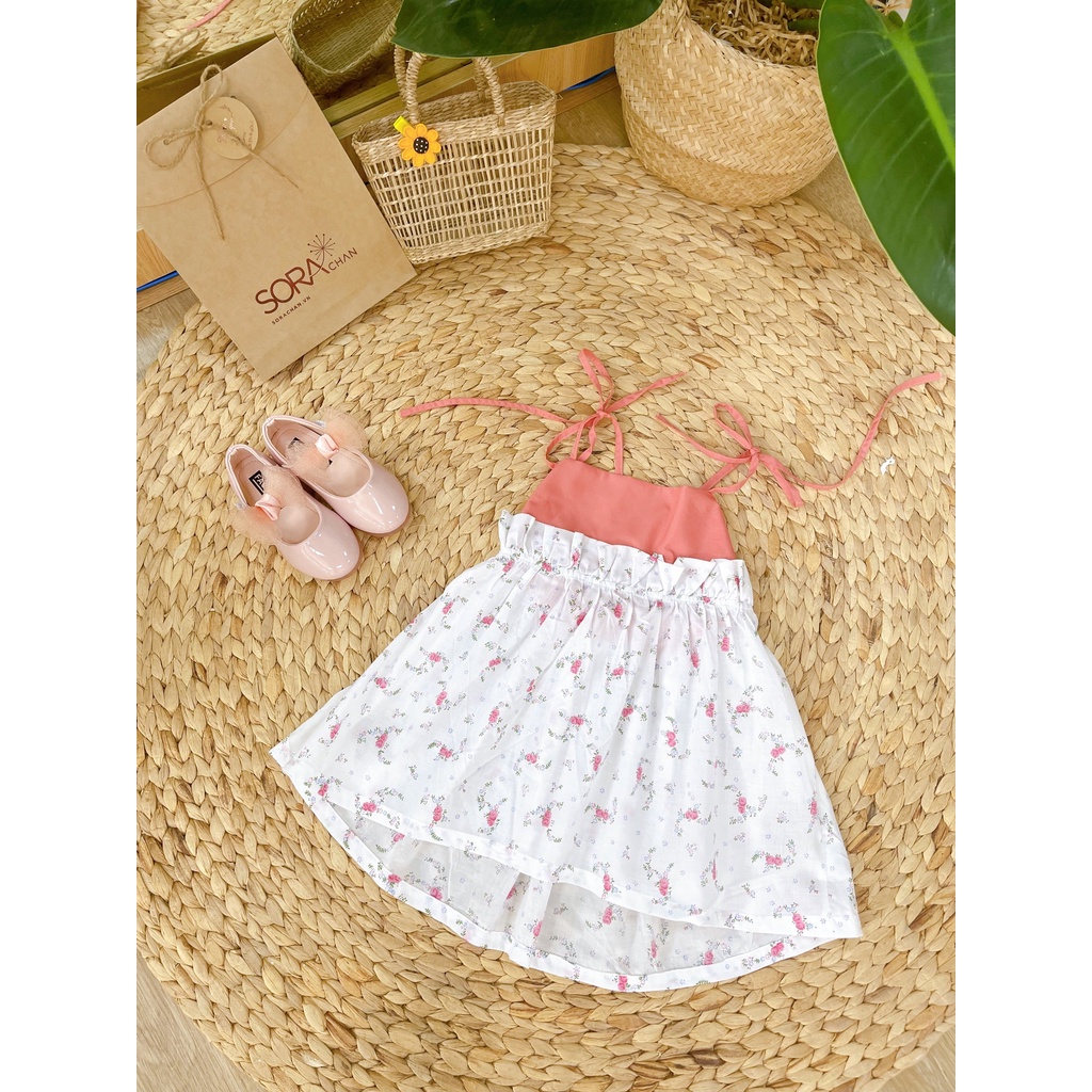 Đầm 2 Dây Đan Chéo Họa Tiết Nhiều Màu Sắc Cho Bé Gái 9kg-46kg SoraChan - M106,M107,M108,M109