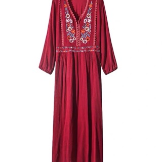 Váy boho 2 màu: đỏ, trắng