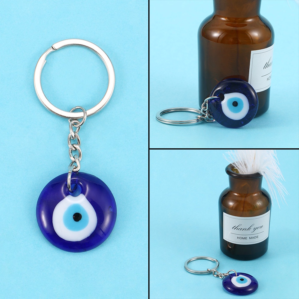 Móc Khóa May Mắn Hình Mắt Quỷ Nhiều Màu Sắc 30mm