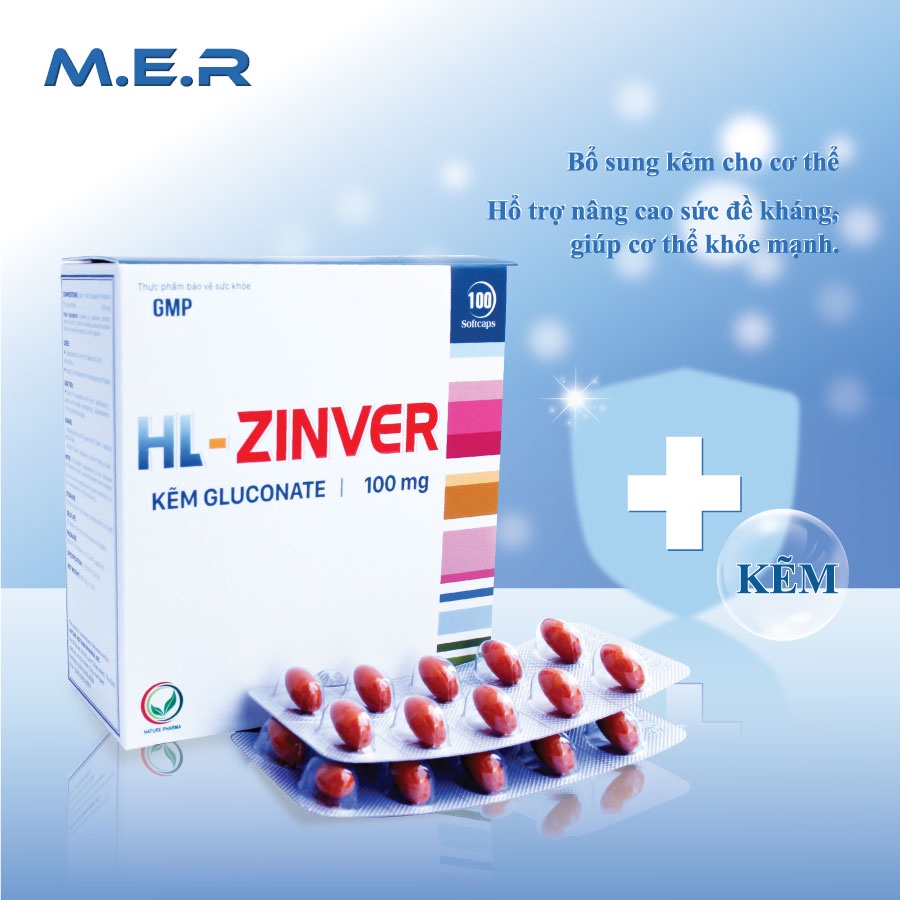 Viên uống bổ sung kẽm HL- Zinver - tăng cường miễn dịch cho cơ thể