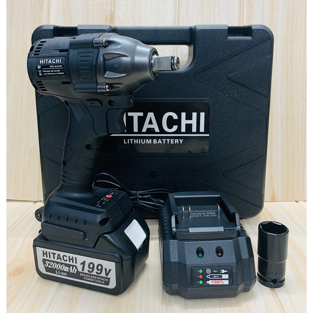 Máy siết bulong dùng pin 299V HITACHI động cơ không chổi than siêu bền bỉ