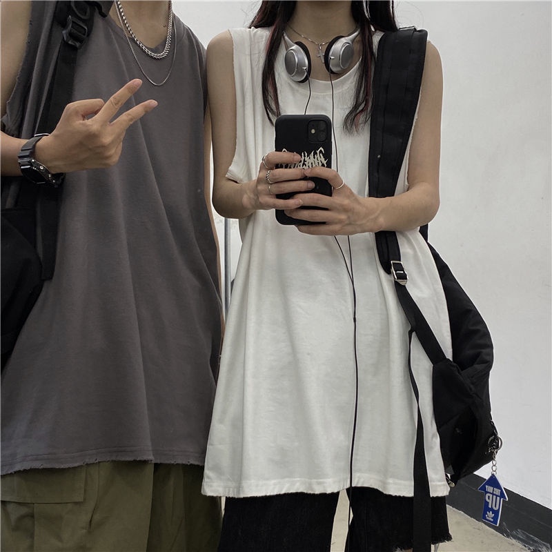 Áo Thun Sát Nách Dáng Rộng Vải Mỏng Kiểu Hồng Kông Retro Thời Trang Mùa Hè Năng Động