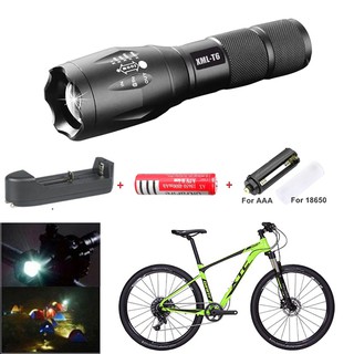 ĐEN PIN LED SIÊU SÁNG XML-T6 Chống Nước (Tặng Kèm Pin Ultra Và Sạc Đa Năng) gắn trên xe đạp
