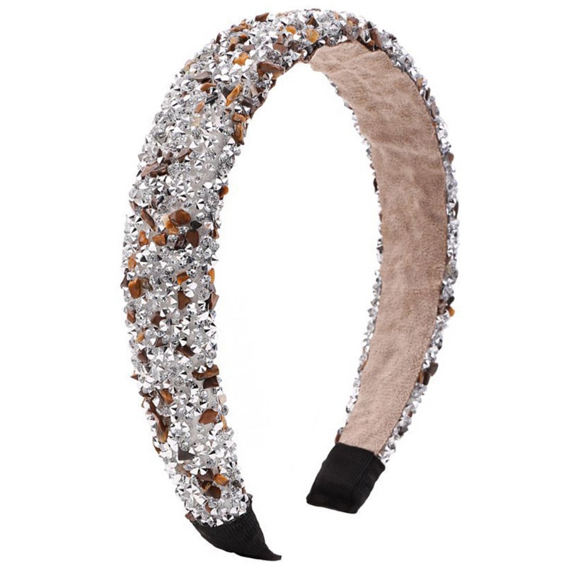 Băng Đô Bandana Họa Tiết Da Báo Đính Hạt Pha Lê Lấp Lánh Phong Cách Baroque