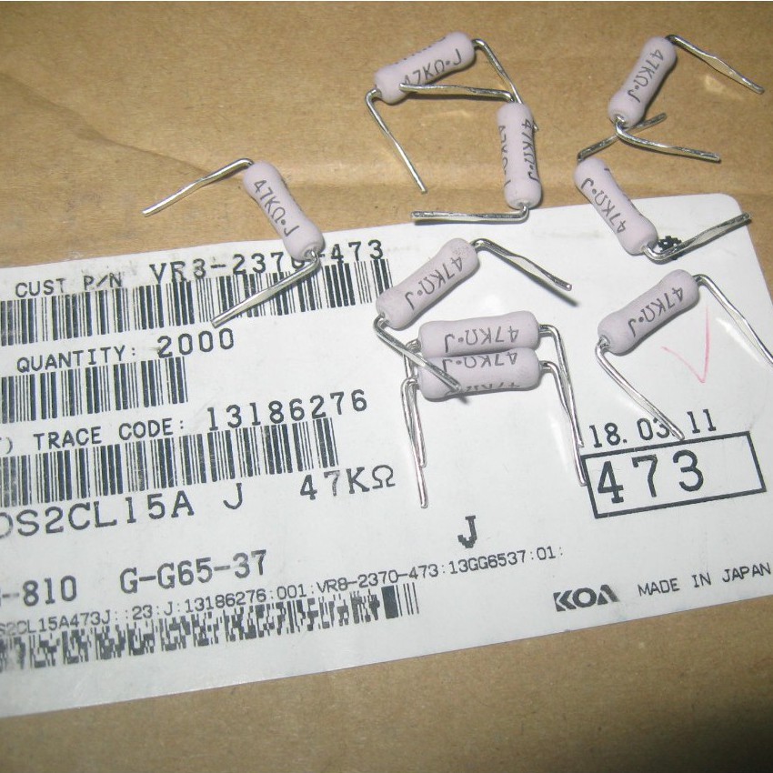 Điện trở màu xám KOA 47K 2W 5% (01 con)