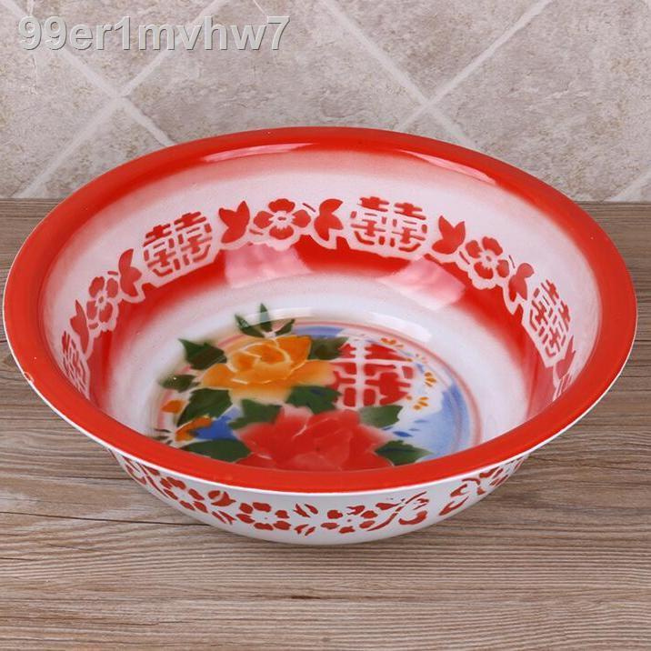 ℡▣Chậu rửa tráng men dày và sâu Chậu rửa sứ phương Tây kiểu cũ hoài cổ truyền thống Chậu rửa chén tráng men đám cưới cun