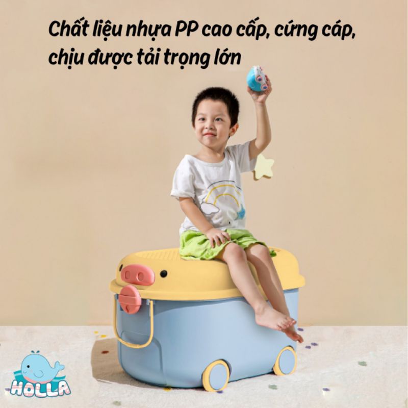 Hộp đựng đồ chơi có bánh xe, thùng đựng chính hãng Holla