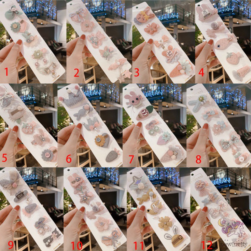 Set Kẹp Tóc Xinh Xắn Phong Cách Hàn Quốc Dành Cho Bé Gái