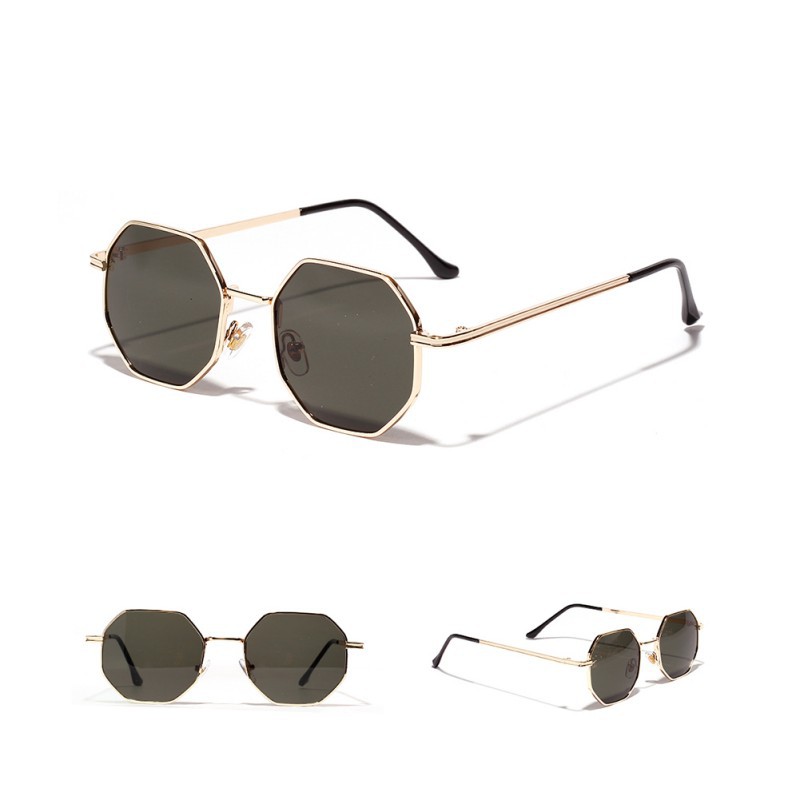 Kính Mát Nữ Gọng Kim Loại Tròn Đa Giác Cổ Điển