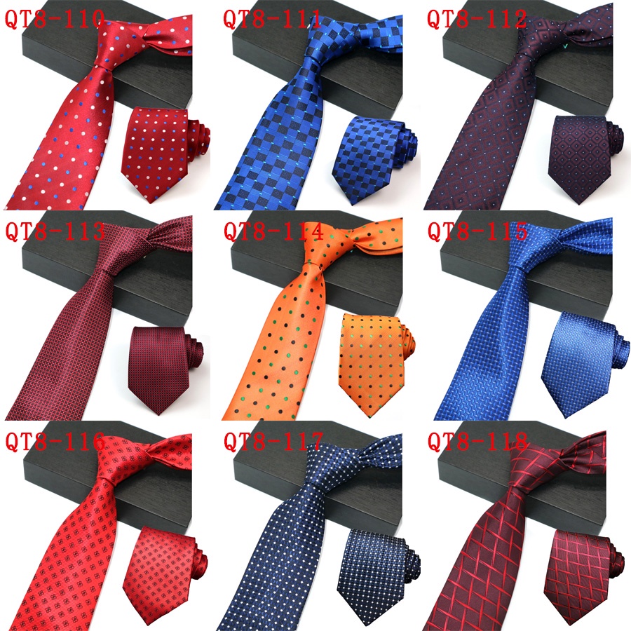 Cà Vạt 8CM Họa Tiết Sọc Caro / Chấm Bi Phong Cách Cổ Điển Thời Trang Công Sở Cho Nam