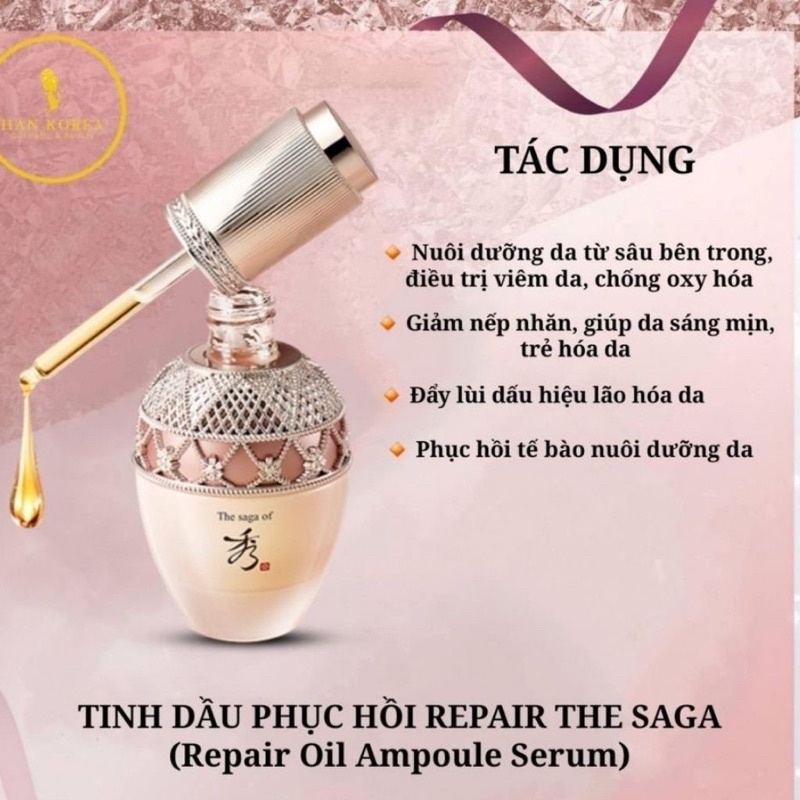 The saga of xiu - 10 gói tinh dầu chống lão hoá giảm nhăn Saga repair oil ampoule serum