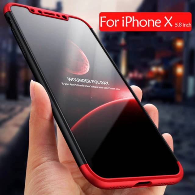 Ốp Điện Thoại Nhựa Cứng Siêu Mỏng Bảo Vệ 360 Độ 3 Trong 1 Cho Iphone X 8 8plus 7 Plus 6 6s