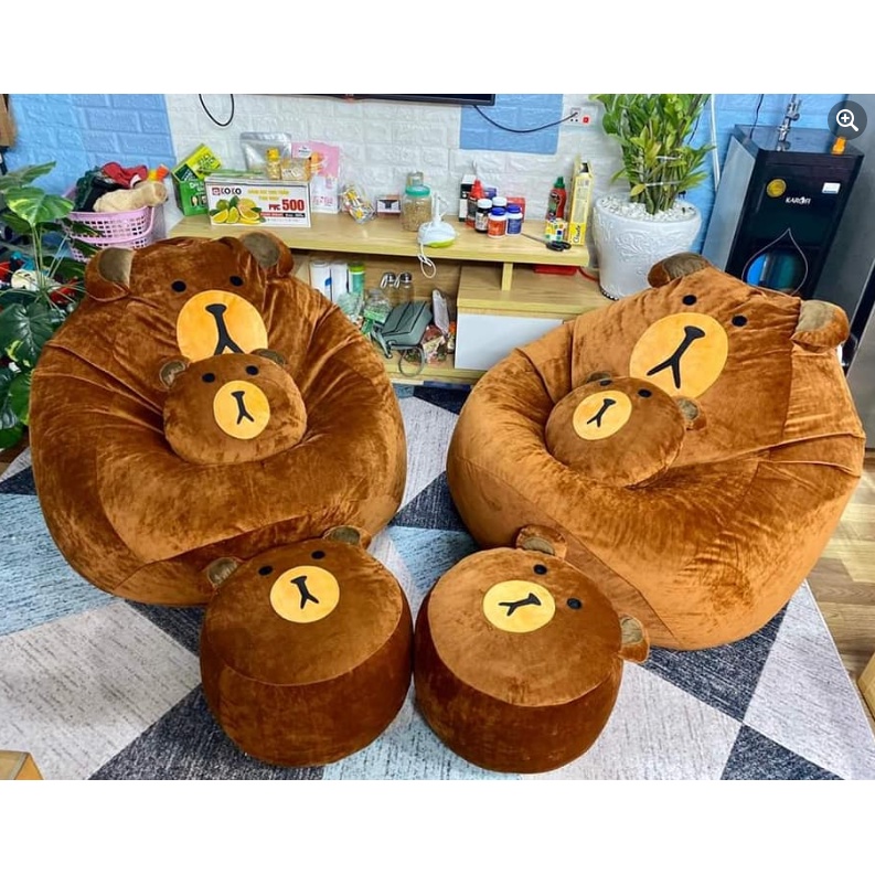 Combo bộ 3 ghế lười gấu Bear vừa trang trí nhà vừa giúp bé thêm yêu đọc sách hơn
