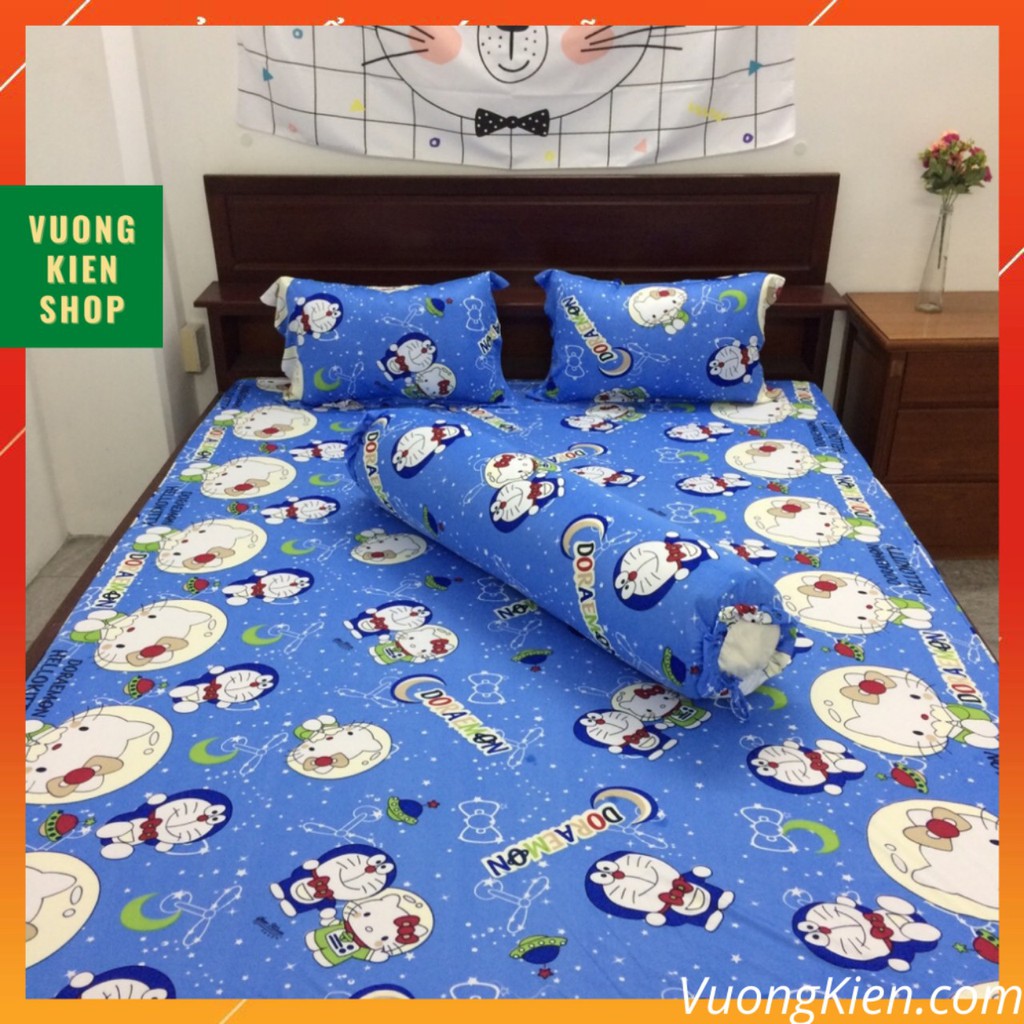 Drap Nệm Thun Hàn Quốc Doremon 1m6, 1m8, 1m4, 1m2, 1m , có Ga nệm lẻ không vỏ gối
